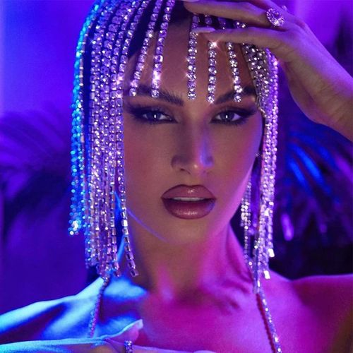 Tassel large waterdrop diamond hat accessory, crystal hair chain jewelry, dance party and wedding hair decoration