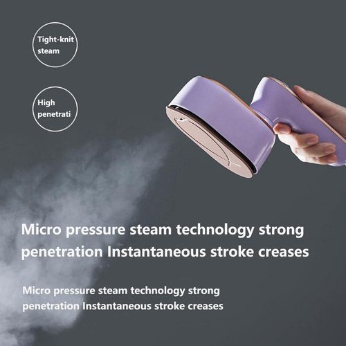 Travel Steamer for Clothes, 180° Rotary Garment Iron, 2in1 Dry and Wet Steamers, Portable Handheld Garment Irons, Wrinkle Remover Steamer Iron with Tip, Mini Electric Irons for Travel Home (Purple)