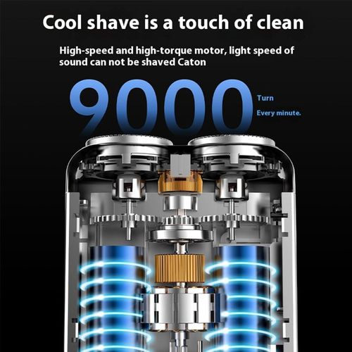 Mini electric razor with portable suitcase design, waterproof men's electric razor, quick charging with long battery life, double-ring magnetic cutter (orange)