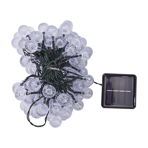 Outdoor solar light string 20FT 30 LED crystal spherical light string solar outdoor light strip with 8 lighting modes, courtyard pendant light suitable for garden, camping, and party decoration warm light