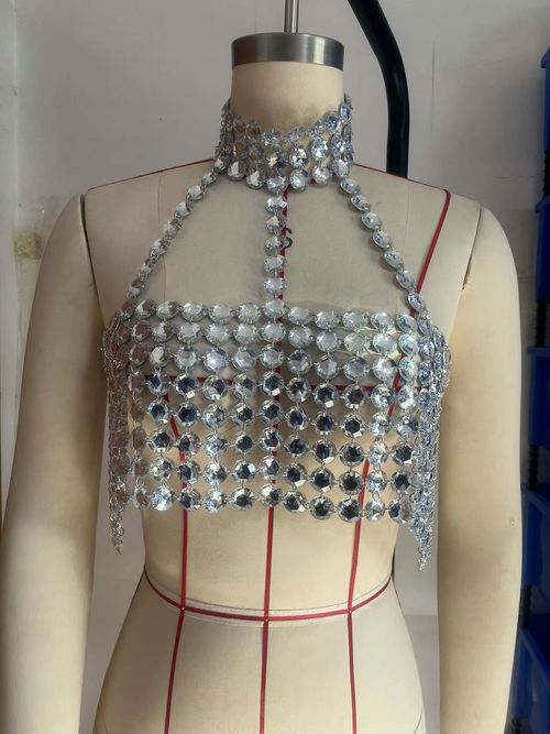 Best-selling fashionable diamond necklace, dance party chest chain, body chain real photo shoot