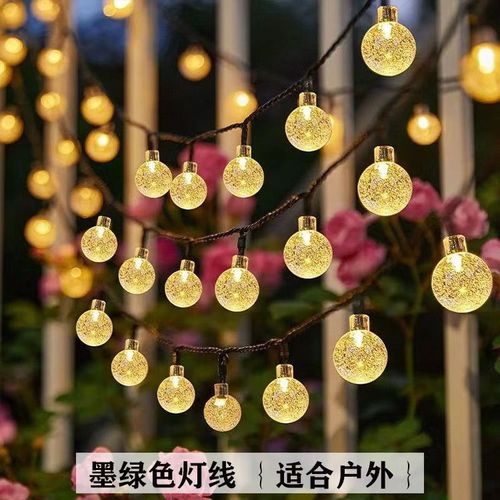 Outdoor solar light string 20FT 30 LED crystal spherical light string solar outdoor light strip with 8 lighting modes, courtyard pendant light suitable for garden, camping, and party decoration warm light