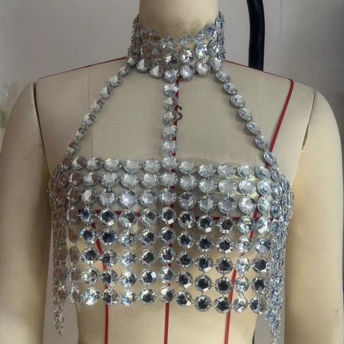 Best-selling fashionable diamond necklace, dance party chest chain, body chain real photo shoot