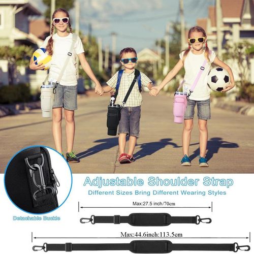 Water Bottle Carrier Bag with Phone Pocket for 40 oz Tumbler, Water Bottle Holder Pouch with Adjustable Strap Bollus for Cup(more choices of color)