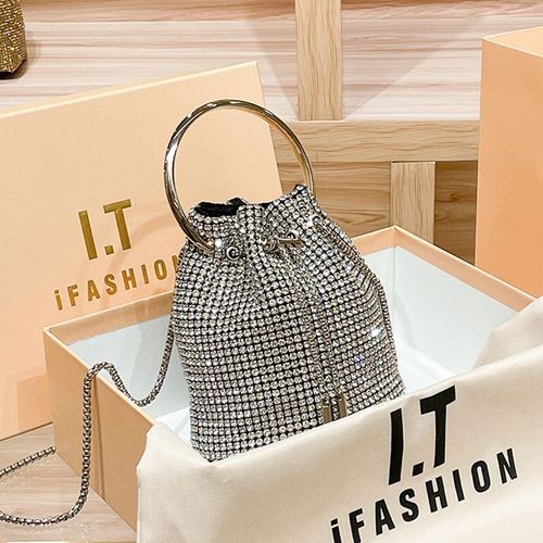 Rhinestone Evening Bag Bling Purse Sparkly Diamond Clutch Purse for Women Shoulder Handbag Cocktail Party Wedding Prom