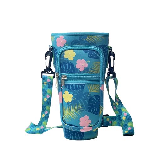 Water Bottle Carrier Bag with Phone Pocket for 40 oz Tumbler, Water Bottle Holder Pouch with Adjustable Strap Bollus for Cup(more choices of color)