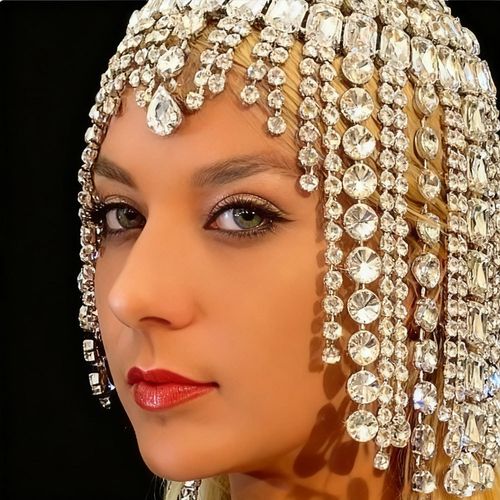 Fashion big drill headwear European and American personality exaggerated rhinestone hair ornament hair chain women's accessories Hair band