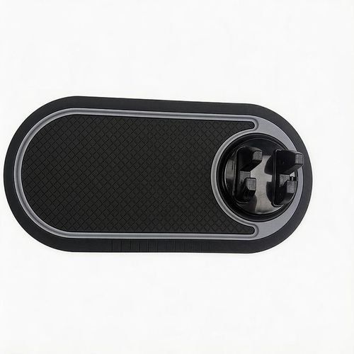 Car Phone Holder & Anti-Slip Dashboard Mat with 360° Rotating Cradle