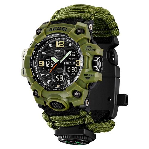 Tactical Sports Watch Military Waterproof Digital Analog Watch Men Outdoor Chronograph LED Watch with Gift Box Extra Strap 4 Colors