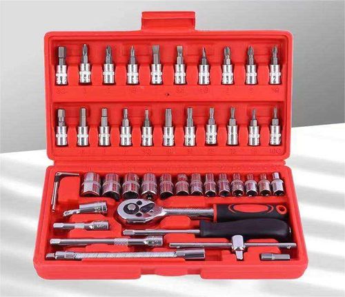 46PCS Metric 1-4 Inch Socket Ratchet Tool Set for Home & Car Maintenance