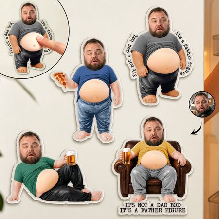 Proud Father Physique Instead Of Regular Dad Bod Custom Printed Fridge Magnet Gift For Papa