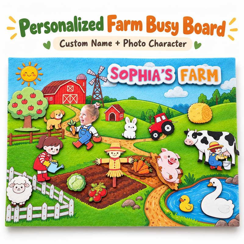 Farm Style personalized felt activity board