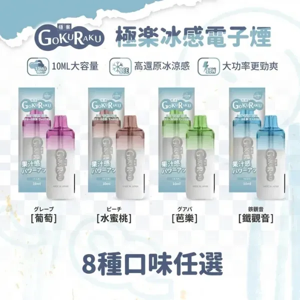 極樂GOKURAKU 12000口 冰感一次性電子 菸值拋棄式電子煙台灣現貨
