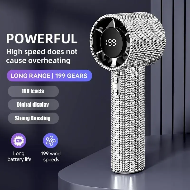 Saker Luxury Rechargeable Handheld Turbo Fan
