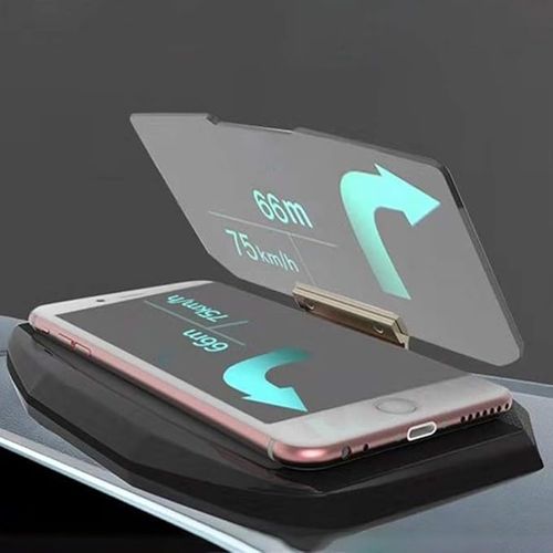 6.5 inch Multicolor Car HUD Screen for Glaring Removal and Clear HUD Display, Car Head Up HUD Phone Holder, GPS Navigation Projection