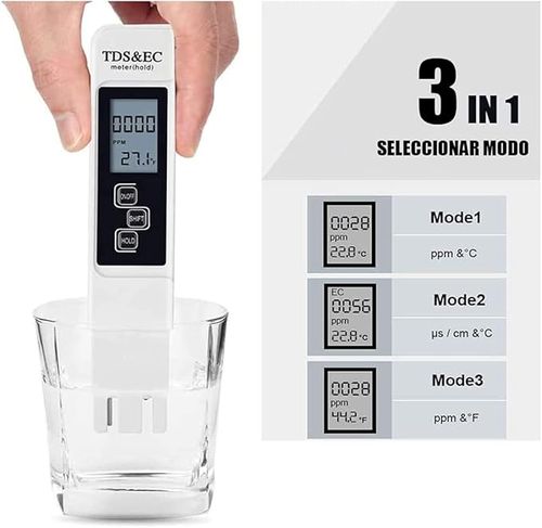 Water Quality Tester,Digital TDS EC Meter with Range 0-9990,Multifunctional 3 in 1