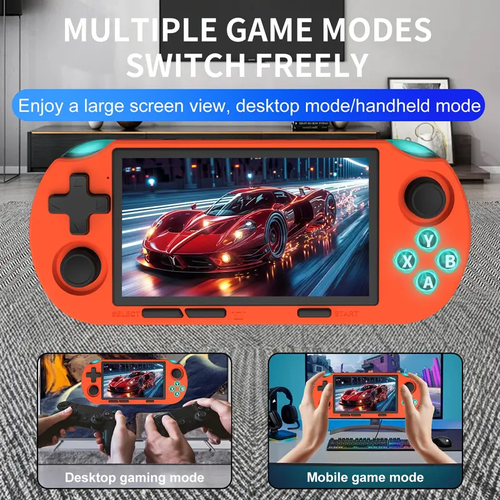 GAMINJA ANS16 Portable Handheld Gaming Console with 4.5 Inch IPS Screen, Handheld Size Portable Retro Video Games RGB Lights, Portable Gaming System, 14 Emulators Including Ps1 Gba Sfc, Rechargeable Portable Console, Handheld Game Consoles GAMINJA ANS16