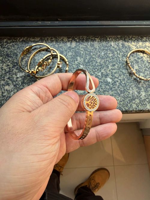 Fashion Zircon 18k Gold Plated Stainless Steel Various Styles Bracelets Random Box 12-Piece Bracelets Boxed Set