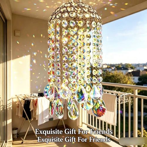 Colorful Crystal Wind Chime - Rainbow Light Decor