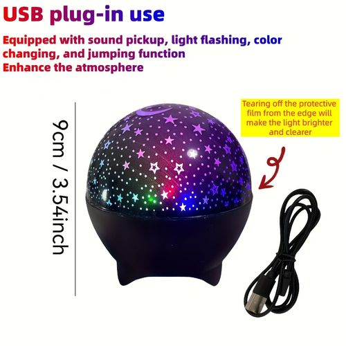 Star Projector Night Light, Rotating Galaxy Starry Sky Lamp for Kids Bedroom, Colorful LED Moon Star Projector, USB Powered, Perfect for Party, Birthday & Room Decor