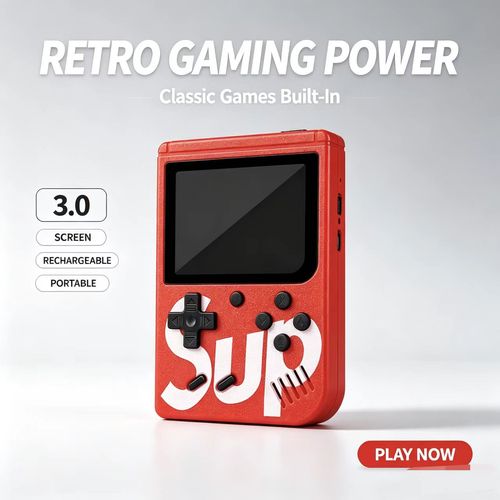 Built-in classic games, rechargeable, great for kids entertainment.