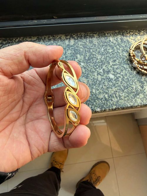 Fashion Zircon 18k Gold Plated Stainless Steel Various Styles Bracelets Random Box 12-Piece Bracelets Boxed Set