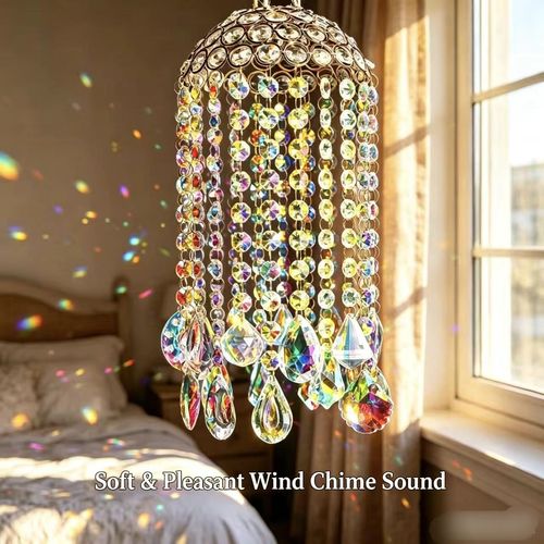 Colorful Crystal Wind Chime - Rainbow Light Decor
