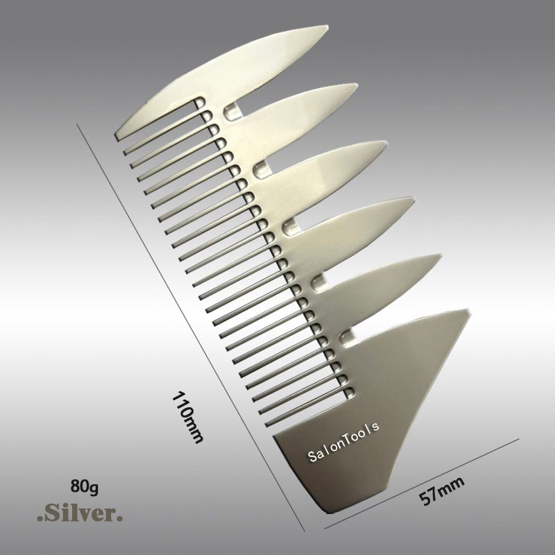 salon barber metal comb laser brand logo beauty barbershop comb wholesaler