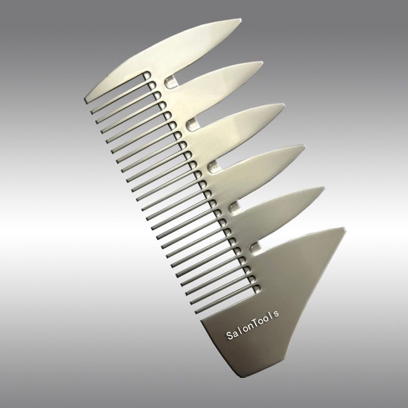 salon barber metal comb laser brand logo beauty barbershop comb wholesaler