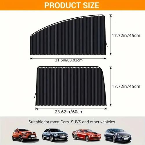 4-Pack Car Sun Visor Window Privacy Magnetic Sunshade Windshield Sunshade Protection Heat Insulation Side Visor (Suitable for Any Car Model)🚗