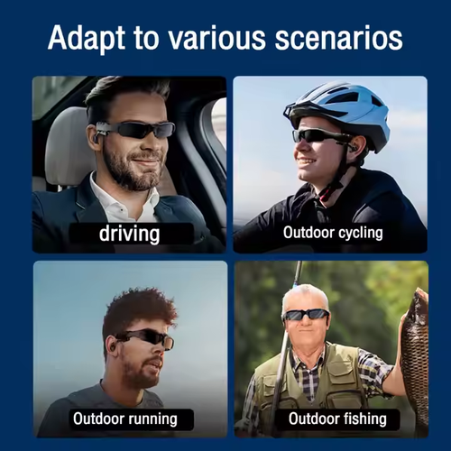 Smart Sport Sunglass – Bluetooth Audio, Foldable Flip-Up Lens, Mirror Coated, Adjustable Fit🔊🌟