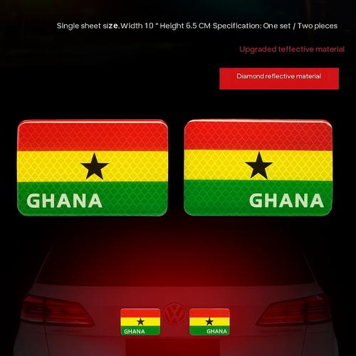 🇬🇭 Magnetic Ghana Flag Car Sticker&I Love Ghana Car Magnetic Sticker – Show your pride everywhere you drive! 🚗