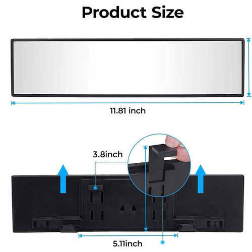 11.81Wide-Angle Panoramic Rearview Mirror – Drive Safer, Eliminate Blind Spots 🚗✨