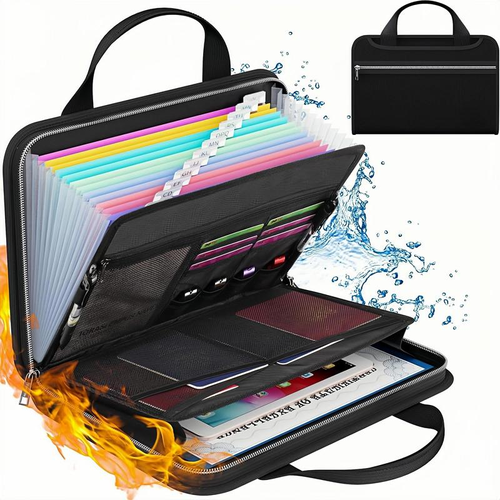 🔥 Fireproof & Waterproof File Bag – Keep Your Documents Safe Anywhere! 📁