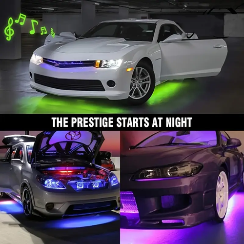 ✨ Smart APP LED Car Underglow Lights – 16M Colors & Music Sync（Suitable for any car model）