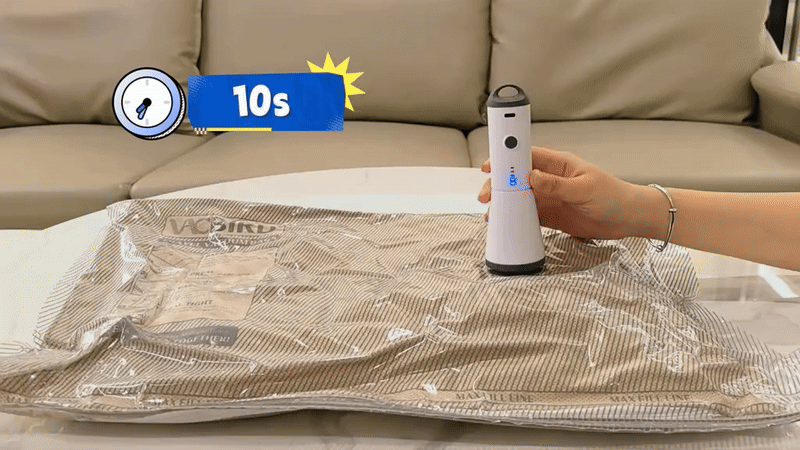 🧳 Cordless Travel Vacuum Bag Set - 6-Pack Compression Bags + Rechargeable Handheld Pump - Save Clothes and Packing Space