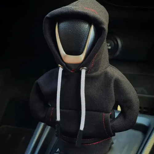 SANN Gear Shift Hoodie, Gear Shift Cover,  Mini Hoodie for Car Shifter（Black + blue 2-piece suit）