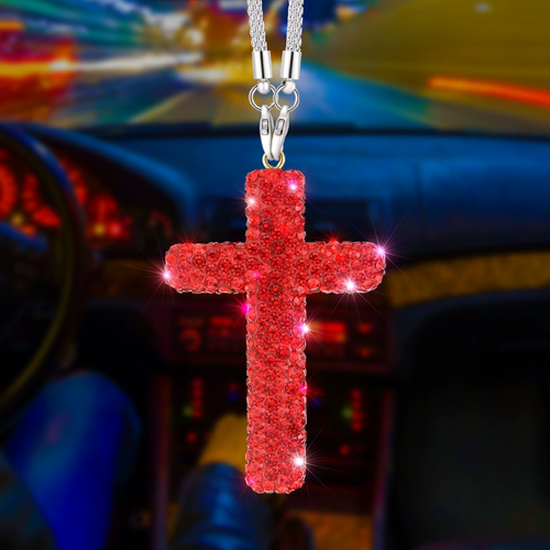 ✝️Diamond Cross Car Pendant & Keychain – Faith & Style in Every Drive🙏