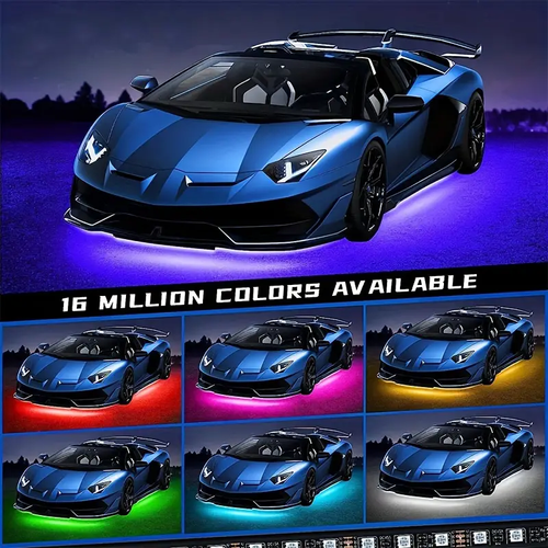 ✨ Smart APP LED Car Underglow Lights – 16M Colors & Music Sync（Suitable for any car model）