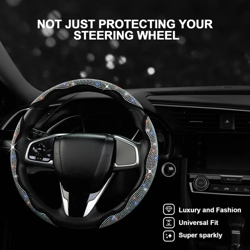 💎 3PCS Sparkling Diamond Steering Wheel Cover – Universal for All Cars 🚘
