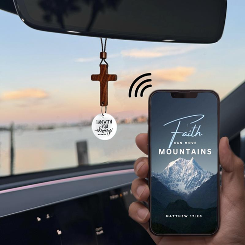 🚘 Smart Cross Pendant with NFC – Protection + Style✝️