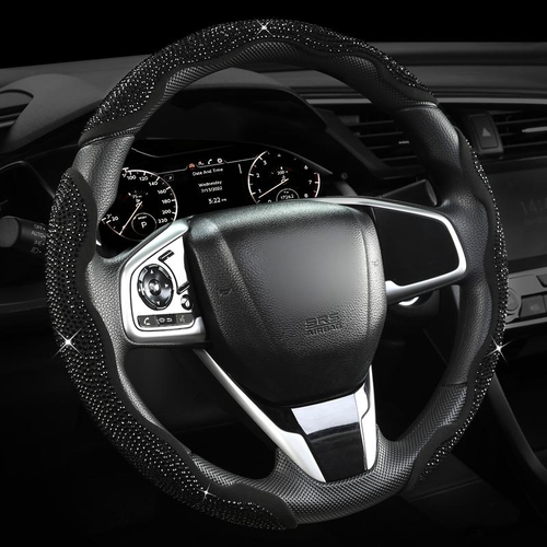 💎 3PCS Sparkling Diamond Steering Wheel Cover – Universal for All Cars 🚘