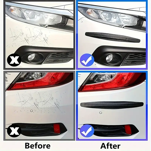 🚙 4pcs Car Collision Protection, Carbon Fiber Scratch Protection Strip—Say Goodbye to Scratches ✨