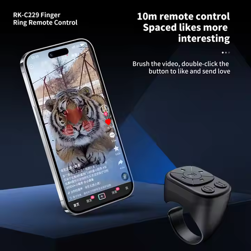New BT5.3 wireless ring remote control fingertip selfie video scrolling controller mobile phone tablet automatic page turner