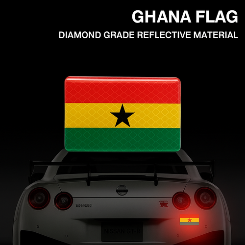 🇬🇭 Magnetic Ghana Flag Car Sticker&I Love Ghana Car Magnetic Sticker – Show your pride everywhere you drive! 🚗