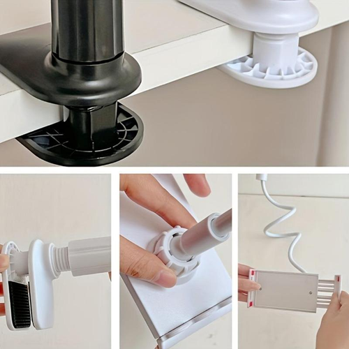 360-degree rotating tablet and phone stand, adjustable bedside stand with flexible screw base, suitable for all tablets and smartphones🛌📲