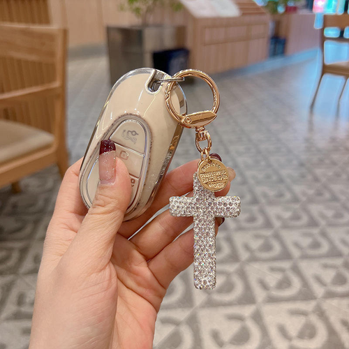 ✝️Diamond Cross Car Pendant & Keychain – Faith & Style in Every Drive🙏