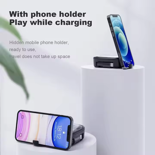 📱6 in 1 Retractable Charging Cable Type C Micro USB IP Adapter Kit with Data Transfer Card Slot Phone Holder
