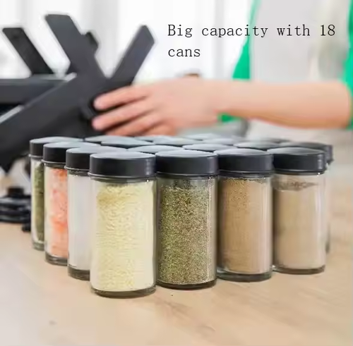 🎡 Ferris Wheel Spice Rack – 18 Glass Jars of Flavor & Fun 🍽️🧂