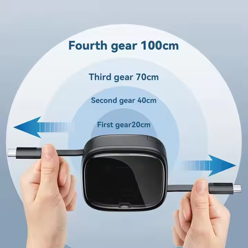 📱6 in 1 Retractable Charging Cable Type C Micro USB IP Adapter Kit with Data Transfer Card Slot Phone Holder